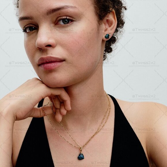 Pandora Opalescent Green Heart Dangle Charm - Picture 6 of 6